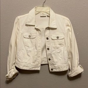 White Cropped Jean Jacket